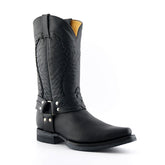 Grinders - Galveston Black Leather Cowboy / Western  Style Boots